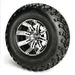 GTW Tempest Machined/ Black 10 in Wheels with 205/ 50-10 Sahara Classic All Terrain Tires - Set of 4