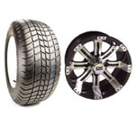 Set Of (4) 10" Tempest Wheels On Low-Pro Street Tires (No Lift Required)