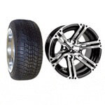 GTW Specter Machined Black Wheels with Duro Lo-Profile Street Tires - 12 Inch