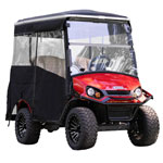 2023-Up EZGO Express S4 Elite w/  80" Non-Modular Top - RedDot Allguard Black Track-Style Enclosure