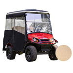 2023-Up EZGO Express S4 Elite w/  80" Non-Modular Top - RedDot Beige 3-Sided Track-Style Enclosure