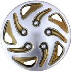 8&Prime; Chrome & Gold Swirl Wheel Cover