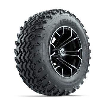 BuggiesUnlimited.com; GTW Spyder Machined/ Black 12 in Wheels with 23x10.00-12 Rogue All Terrain Tires – Set of 4