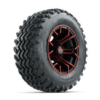 BuggiesUnlimited.com; GTW Spyder Red/ Black 12 in Wheels with 23x10.00-12 Rogue All Terrain Tires – Set of 4