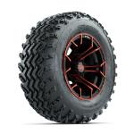 GTW Spyder Red/ Black 12 in Wheels with 23x10.00-12 Rogue All Terrain Tires – Set of 4