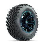 GTW Spyder Blue/ Black 12 in Wheels with 23x10.00-12 Rogue All Terrain Tires – Set of 4