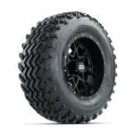 GTW Vortex Matte Black 12 in Wheels with 23x10.00-12 Rogue All Terrain Tires – Set of 4