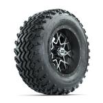 GTW Vortex Machined/ Matte Grey 12 in Wheels with 23x10.00-12 Rogue All Terrain Tires – Set of 4