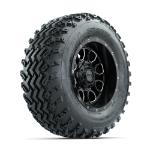 GTW Volt Machined/ Black 12 in Wheels with 23x10.00-12 Rogue All Terrain Tires – Set of 4