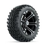 GTW Specter Machined/ Black 14 in Wheels with 23x10.00-14 Rogue All Terrain Tires – Set of 4
