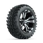 GTW Vampire Machined/ Black 14 in Wheels with 23x10.00-14 Rogue All Terrain Tires – Set of 4