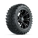 GTW Spyder Machined/ Black 14 in Wheels with 23x10.00-14 Rogue All Terrain Tires – Set of 4