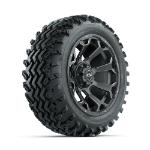 GTW Raven Ball Milled/ Matte Grey 14 in Wheels with 23x10.00-14 Rogue All Terrain Tires – Set of 4