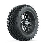 GTW Vortex Machined/ Matte Grey 14 in Wheels with 23x10.00-14 Rogue All Terrain Tires – Set of 4