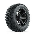 GTW Spyder Machined/ Grey 14 in Wheels with 23x10.00-14 Rogue All Terrain Tires – Set of 4