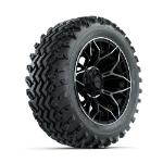 GTW Stellar Machined/ Black 14 in Wheels with 23x10.00-14 Rogue All Terrain Tires – Set of 4