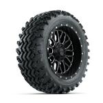GTW Helix Machined/ Black 14 in Wheels with 23x10.00-14 Rogue All Terrain Tires – Set of 4