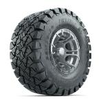 GTW Spyder Silver Brush 10 in Wheels with 22x10-10 Timberwolf All Terrain Tires – Set of 4