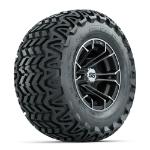 GTW Spyder Machined/ Matte Grey 10 in Wheels with 20x10-10 Predator All Terrain Tires – Set of 4