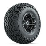 GTW Spyder Machined/ Matte Grey 10 in Wheels with 22x11-10 Predator All Terrain Tires – Set of 4