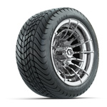 GTW® Boost Chrome 12 in Wheels with 215/ 35-12 Mamba Street Tires – Set of 4
