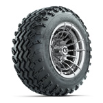 GTW® Boost Chrome 12 in Wheels with 22x11.00-12 Rogue All-Terrain Tires – Set of 4