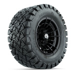 GTW® Boost Gloss Black 12 in Wheels with 22x10-12 Timberwolf All-Terrain Tires – Set of 4