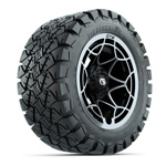 GTW® Nexus Gloss Black 12 in Wheels with 22x10-12 Timberwolf All-Terrain Tires – Set of 4