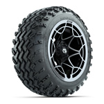 GTW® Nexus Gloss Black 12 in Wheels with 22x11.00-12 Rogue All-Terrain Tires – Set of 4