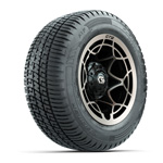 GTW® Nexus Gloss Black/ Satin Bronze 12 in Wheels with 215/ 50-R12 Fusion S/ R Tires – Set of 4