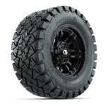 GTW® Shogun Gloss Black 12 in Wheels with 22x10-12 Timberwolf All-Terrain Tires – Set of 4