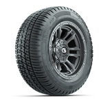 GTW® Shogun Gunmetal 12 in Wheels with 215/ 50-R12 Fusion S/ R Steel Belt Radial Tires – Set of 4