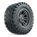 GTW® Shogun Gunmetal 12 in Wheels with 22x10-12 Timberwolf All-Terrain Tires – Set of 4