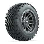GTW® Shogun Gunmetal 12 in Wheels with 22x11.00-12 Rogue All-Terrain Tires – Set of 4