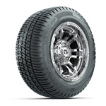 GTW® Shogun Chrome 12 in Wheels with 215/ 50-R12 Fusion S/ R Steel Belt Radial Tires – Set of 4