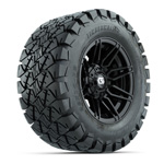 GTW® Stealth Gloss Black 12 in Wheels with 22x10-12 Timberwolf All-Terrain Tires – Set of 4