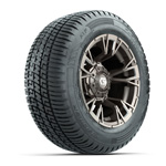 GTW® Vandal Satin Bronze/ Machined 12 in Wheels with 215/ 50-R12 Fusion S/ R Tires – Set of 4