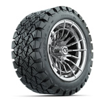 GTW® Boost Chrome 14 in Wheels with 22x10-14 Timberwolf All-Terrain Tires – Set of 4
