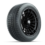 GTW® Boost Gloss Black 14 in Wheels with 205/ 30-14 Fusion Street Tires – Set of 4