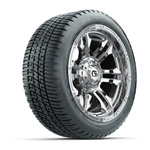 GTW® Shogun Chrome 14 in Wheels with 205/ 30-14 Fusion Street Tires – Set of 4