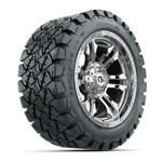GTW Shogun Chrome 14 in Wheels with 22x10-14 Timberwolf All-Terrain Tires – Set of 4