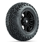 GTW® Stealth Gloss Black 14 in Wheels with 23x10-14 Predator All-Terrain Tires – Set of 4