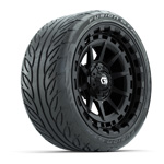 GTW® Barricade Gloss Black 15 in Wheels with 215/ 40-R15 Fusion GTR Street Tires – Set of 4