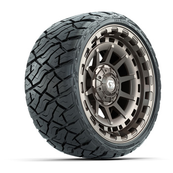 BuggiesUnlimited.com; GTW Barricade Satin Bronze 14 in Wheels with 205/ 35-R14 Maverick Low-Profile A/ T Tires – Set of 4