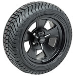 Set of (4) 14 inch Matte Black Cragar Street Pro Wheels on Lo-Pro Tires