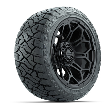 BuggiesUnlimited.com; GTW Bravo Matte Black 14 in Wheels with 23x10.00-R14 Maverick All-Terrain Tires – Set of 4