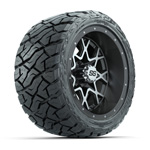 GTW&reg; Vortex Matte Gray/ Machined 12 in Wheels with 215/ 40-R12 Maverick A/ T Tires - Set of 4