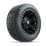 GTW Stellar Matte Black 12 in Wheels with 215/ 40-12 Duro Low-Profile Street Tires – Set of 4