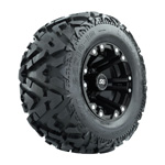 GTW Specter Matte Black 10 in Wheels with 20 in Barrage Mud Tires - Set of 4