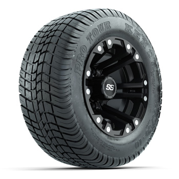 BuggiesUnlimited.com; GTW&reg; Specter Matte Black 10 in Wheels with 205/ 50-10 Kenda Pro Tour Street Tires - Set of 4